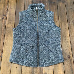 Abercrombie & Fitch Vest Womens Large Gray Quilted ZipUp Mock Neck Casual Jacket